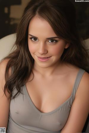 A woman in a black tank top sitting on a bathtub.